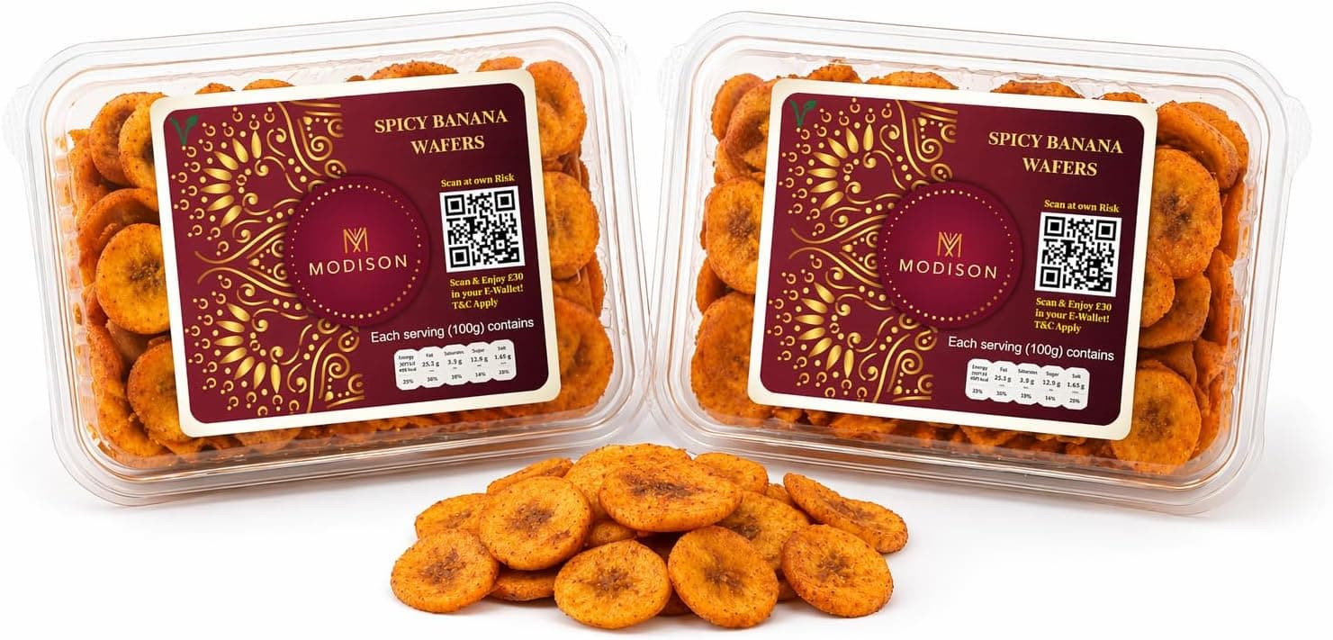 MODISON Spicy Banana Wafers Indian Snacks Crispy 360g thumbnail 7