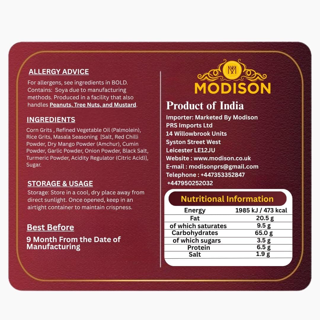 MODISON Masala Pop Indian Namkeen Crunchy Puffed Snack 180g thumbnail 9