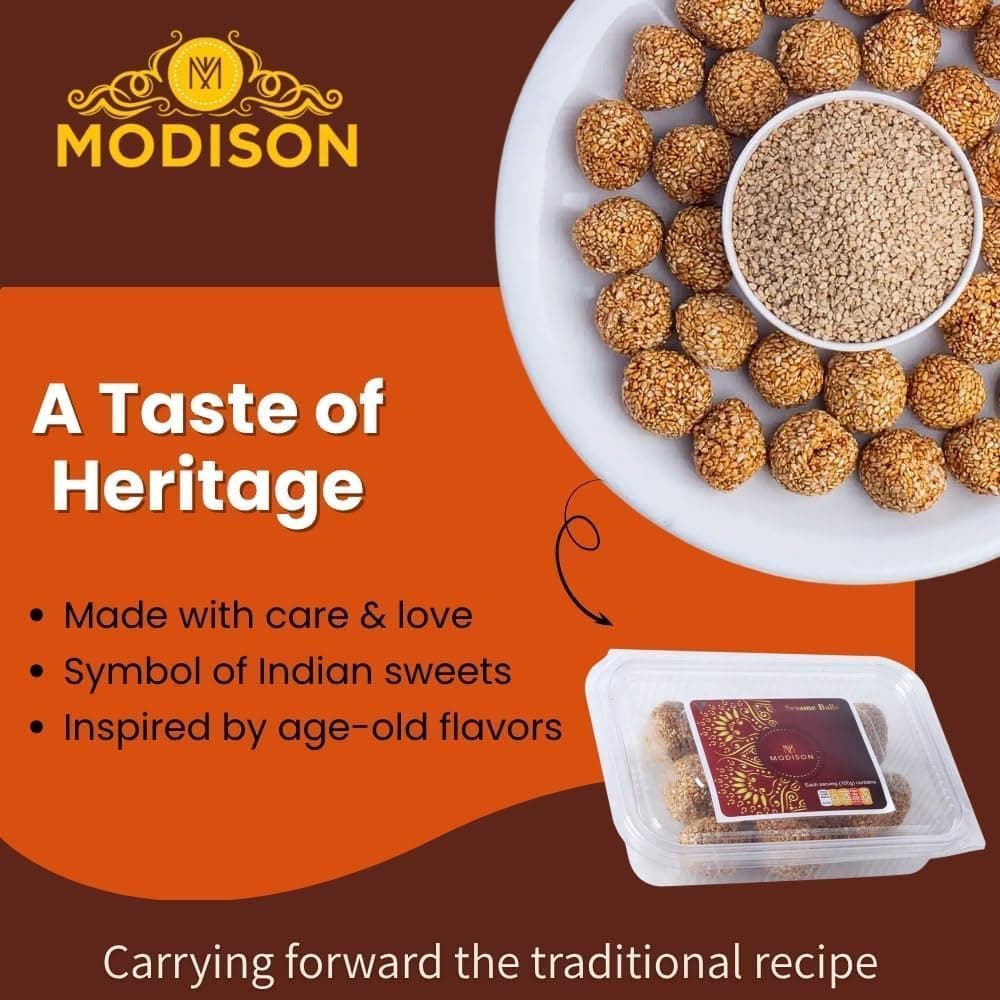 MODISON Til Laddu Indian Sweets Sesame Sweet Balls 360g thumbnail 9