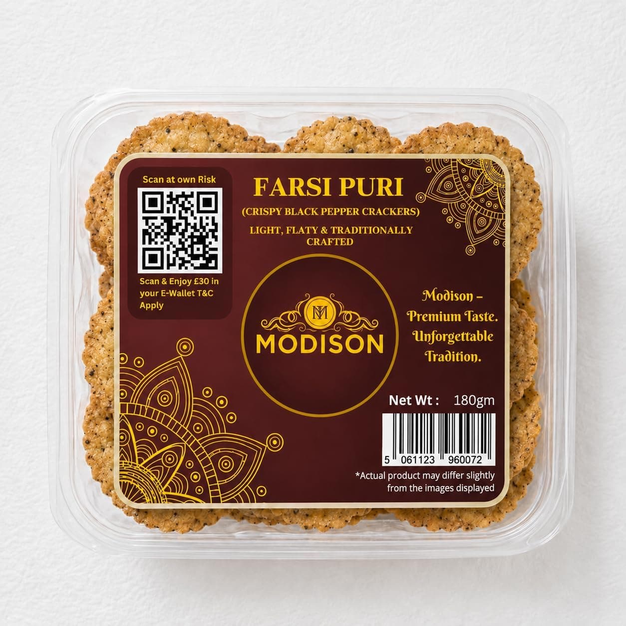 MODISON Farsi Puri Indian Snacks Jeera Crackers 180g thumbnail 8