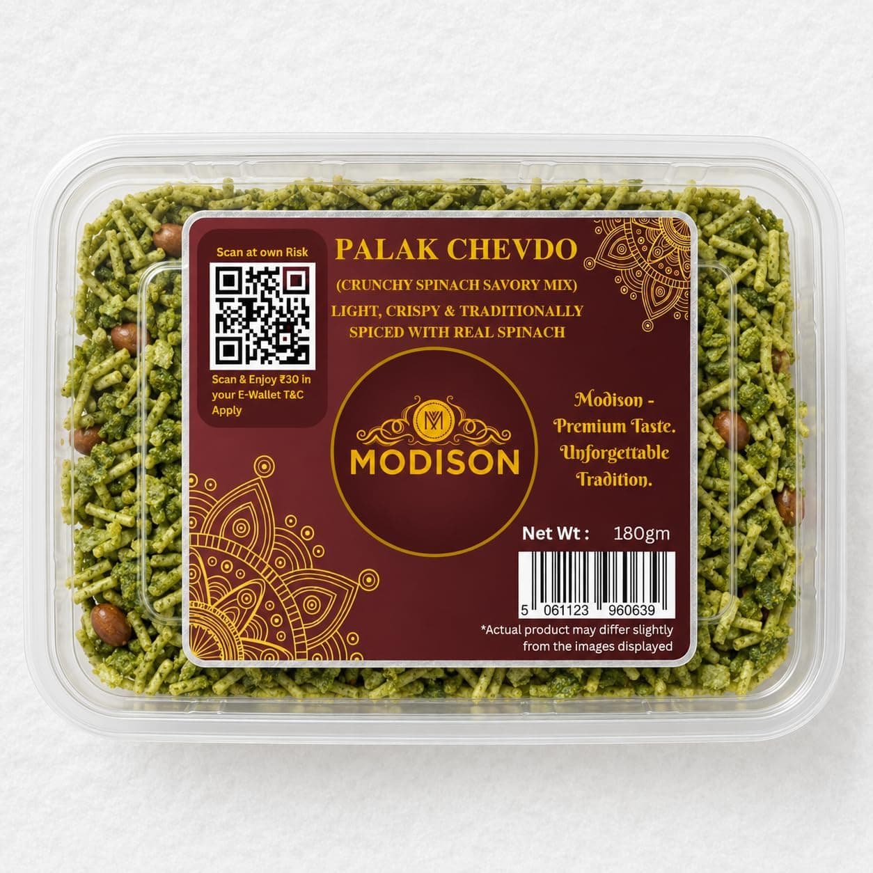 MODISON Palak Chevdo Indian Snacks Spinach Mix 180g thumbnail 8