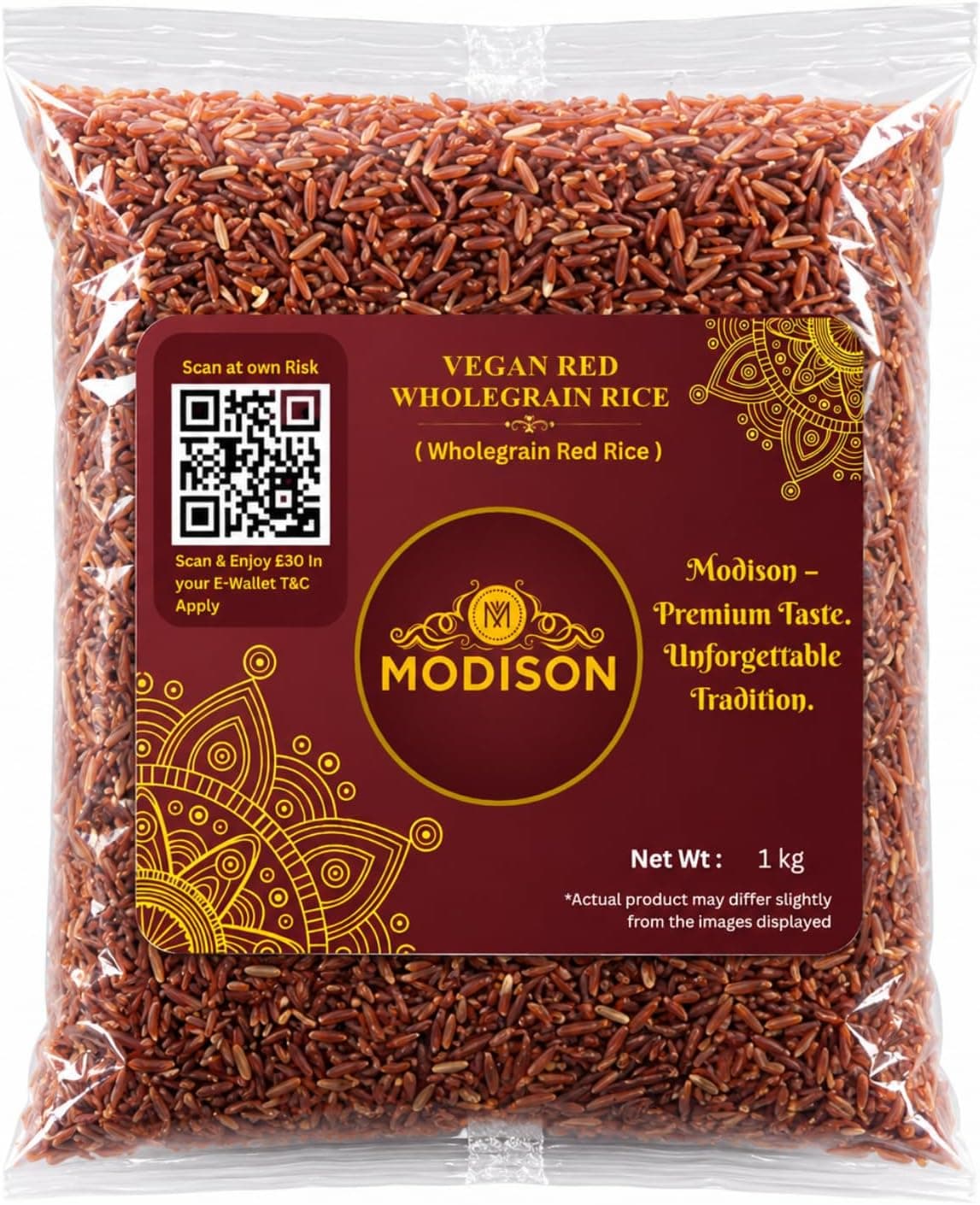 MODISON Vegan Red Wholegrain Rice Natural Gluten Free 1kg thumbnail 8