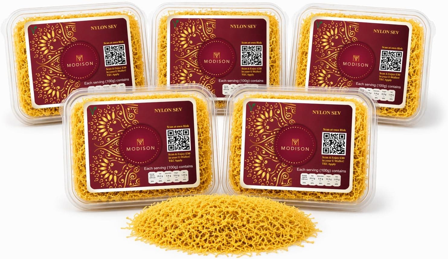 MODISON Nylon Sev Indian Snacks Crispy Gram Flour 900g thumbnail 8
