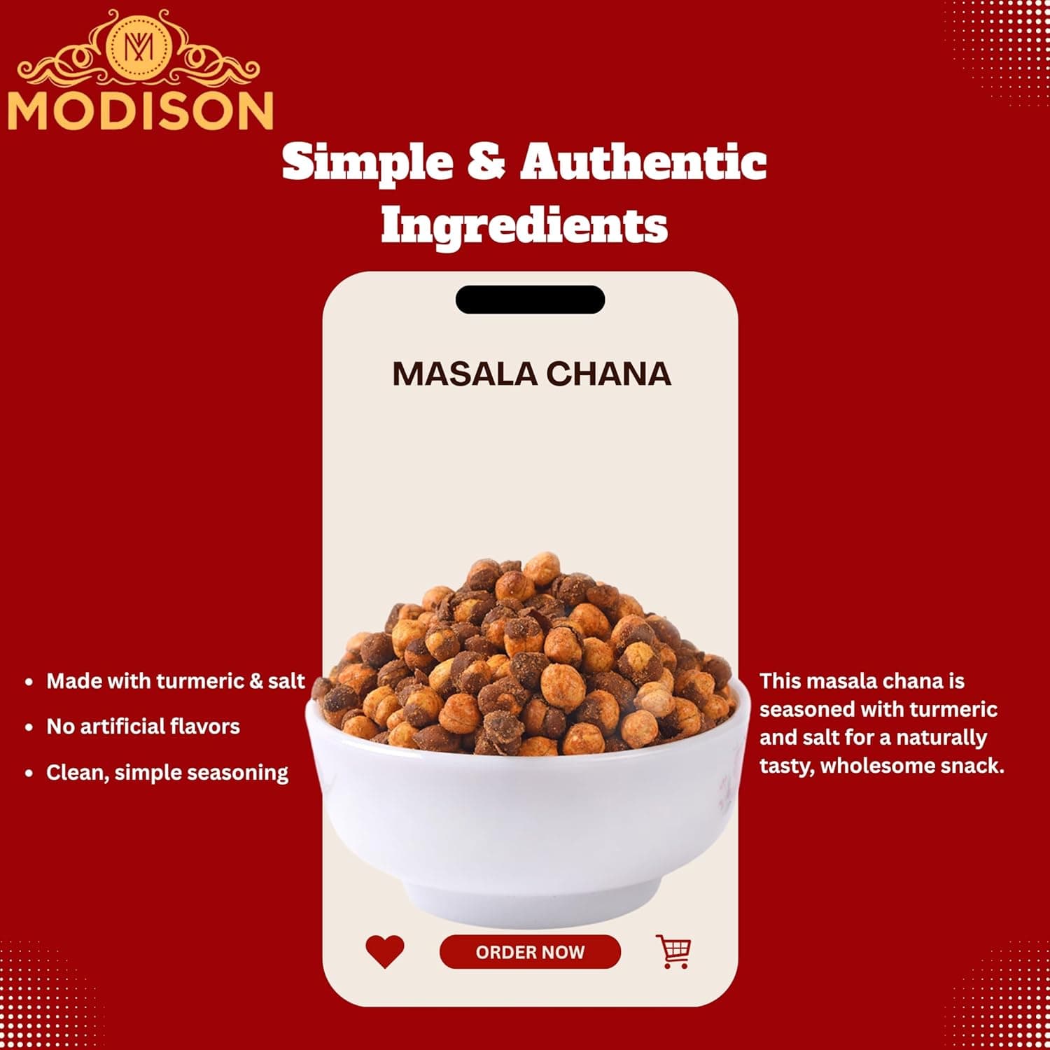 MODISON Masala Chana Healthy Snacks Roasted Chickpeas 180g thumbnail 12