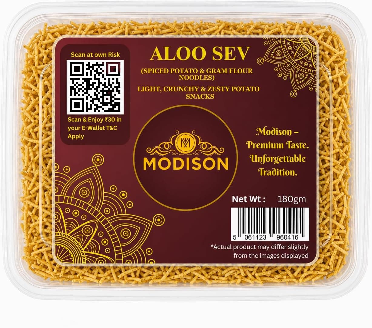 MODISON Aloo Sev Indian Snacks Spiced Potato Noodles 180g thumbnail 8