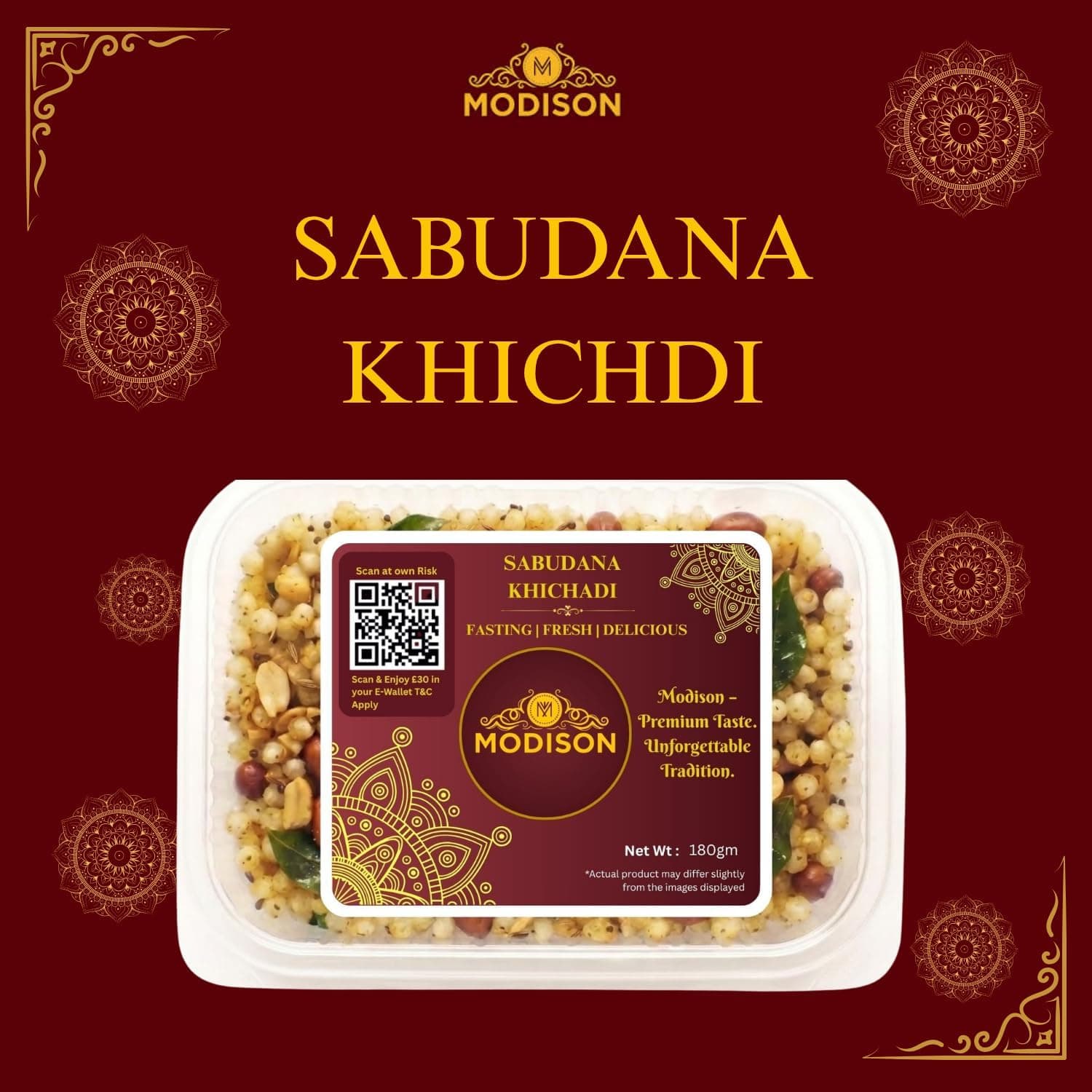 MODISON Sabudana Khichadi Indian Snacks Fasting Tapioca Meal 180g thumbnail 10