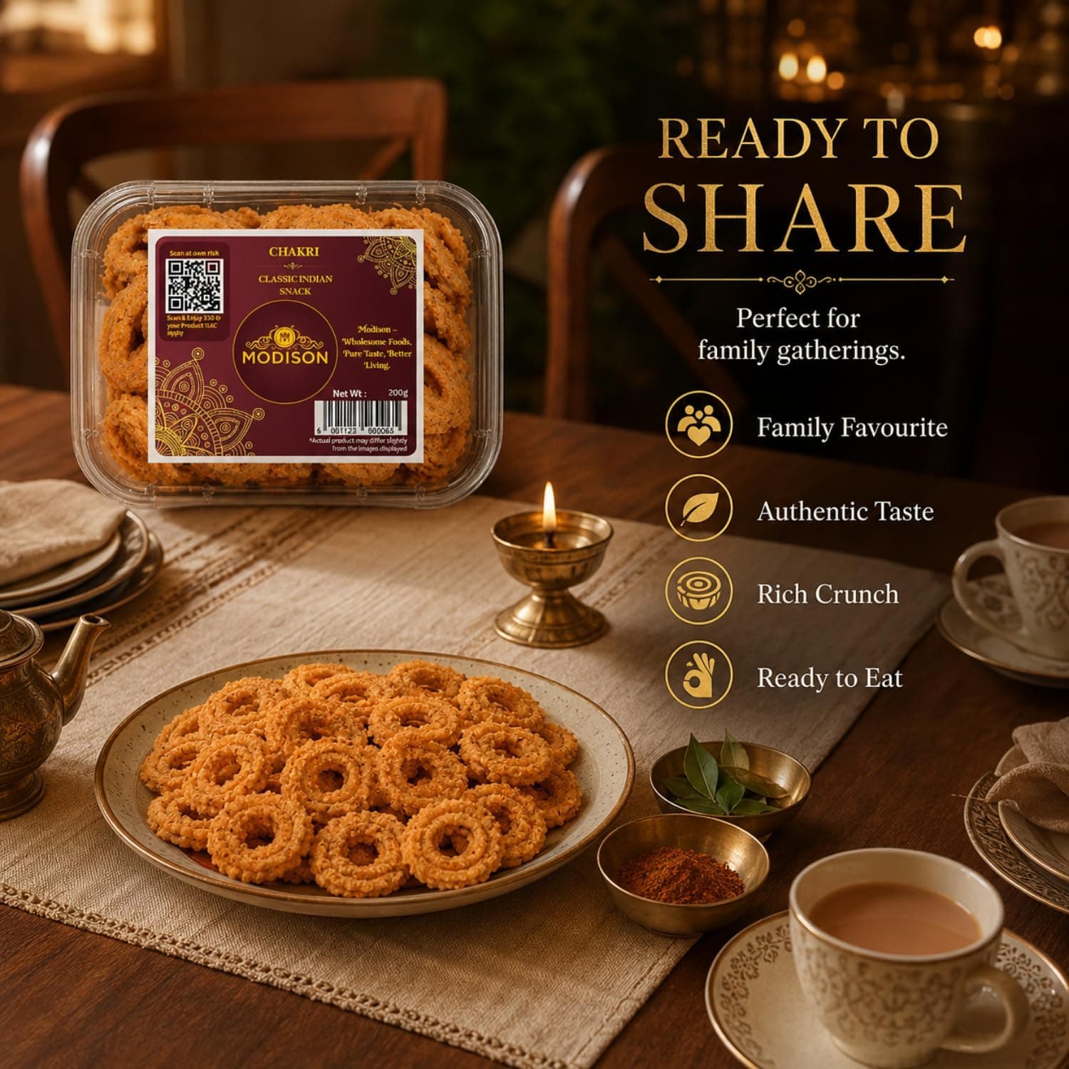 MODISON Chakri Crispy Indian Namkeen Snack 200g thumbnail 10