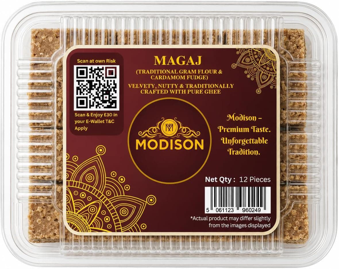 MODISON Magaj Indian Sweets Gram Flour Mithai 12 Piece thumbnail 8