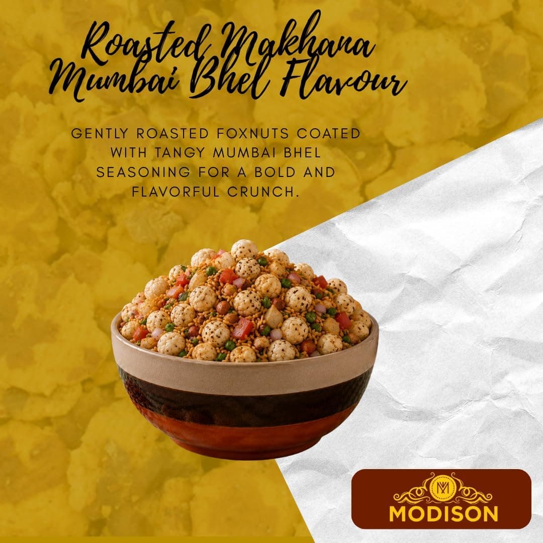 MODISON Roasted Makhana Healthy Snacks Mumbai Bhel Flavour 80g thumbnail 10