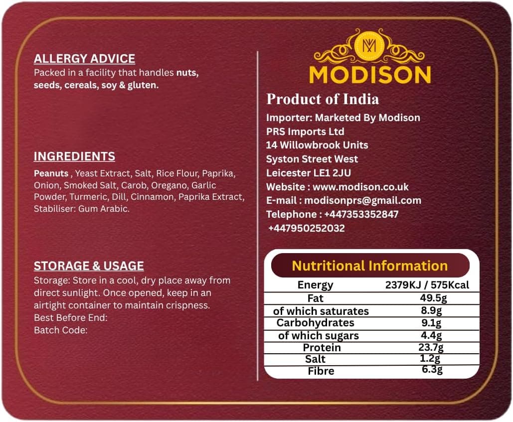 MODISON Roasted Peanuts Healthy Snacks Protein Rich Groundnuts 250g thumbnail 9