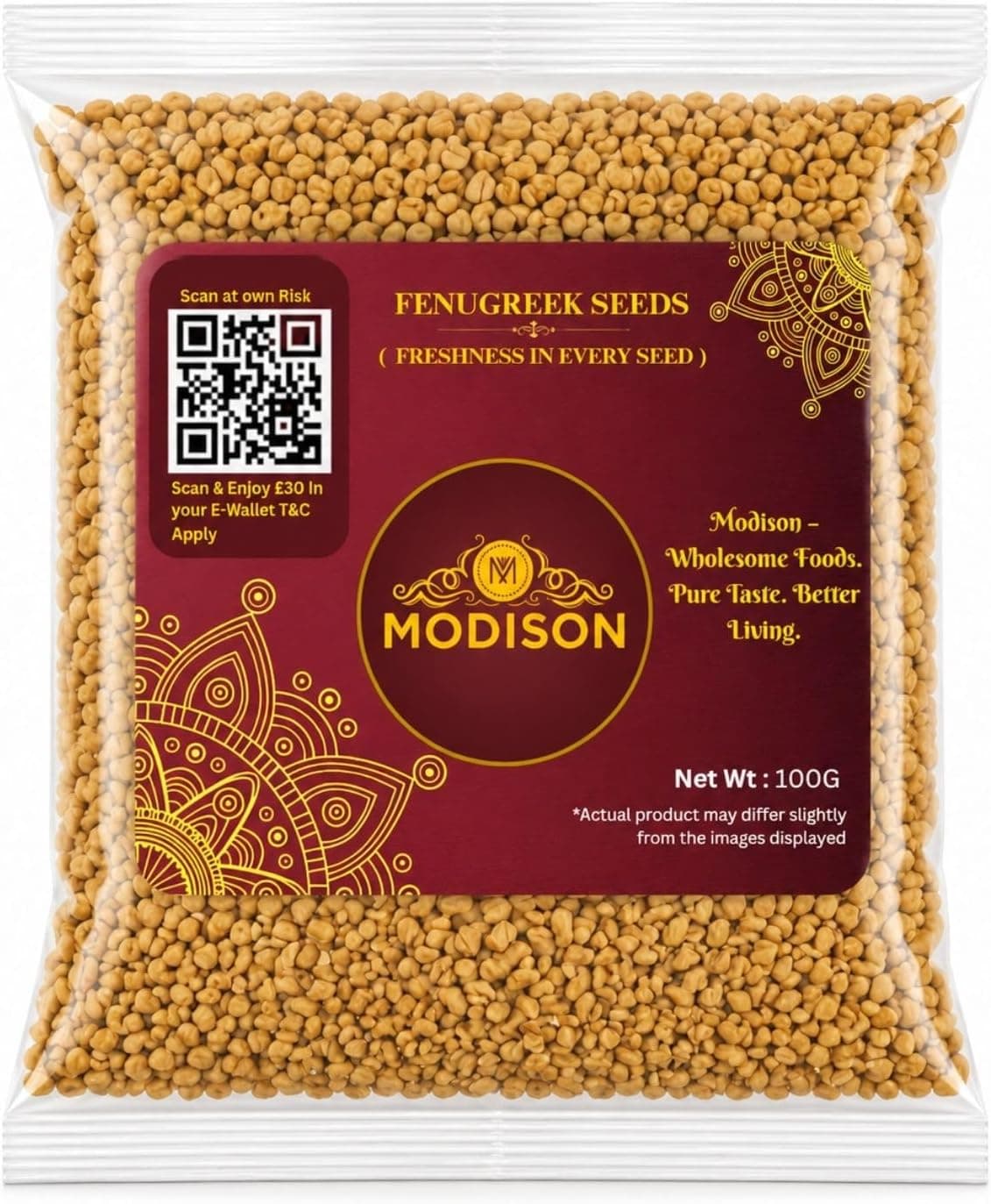 MODISON Fenugreek Seeds Whole Spice Natural 100g thumbnail 8