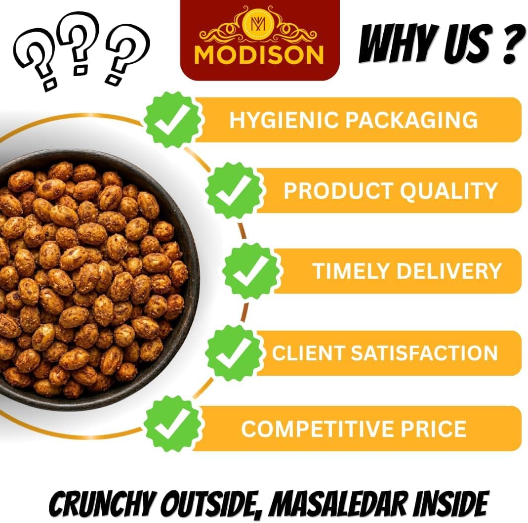 MODISON Masala Peanuts Indian Snacks Spicy Crunchy 180g thumbnail 9