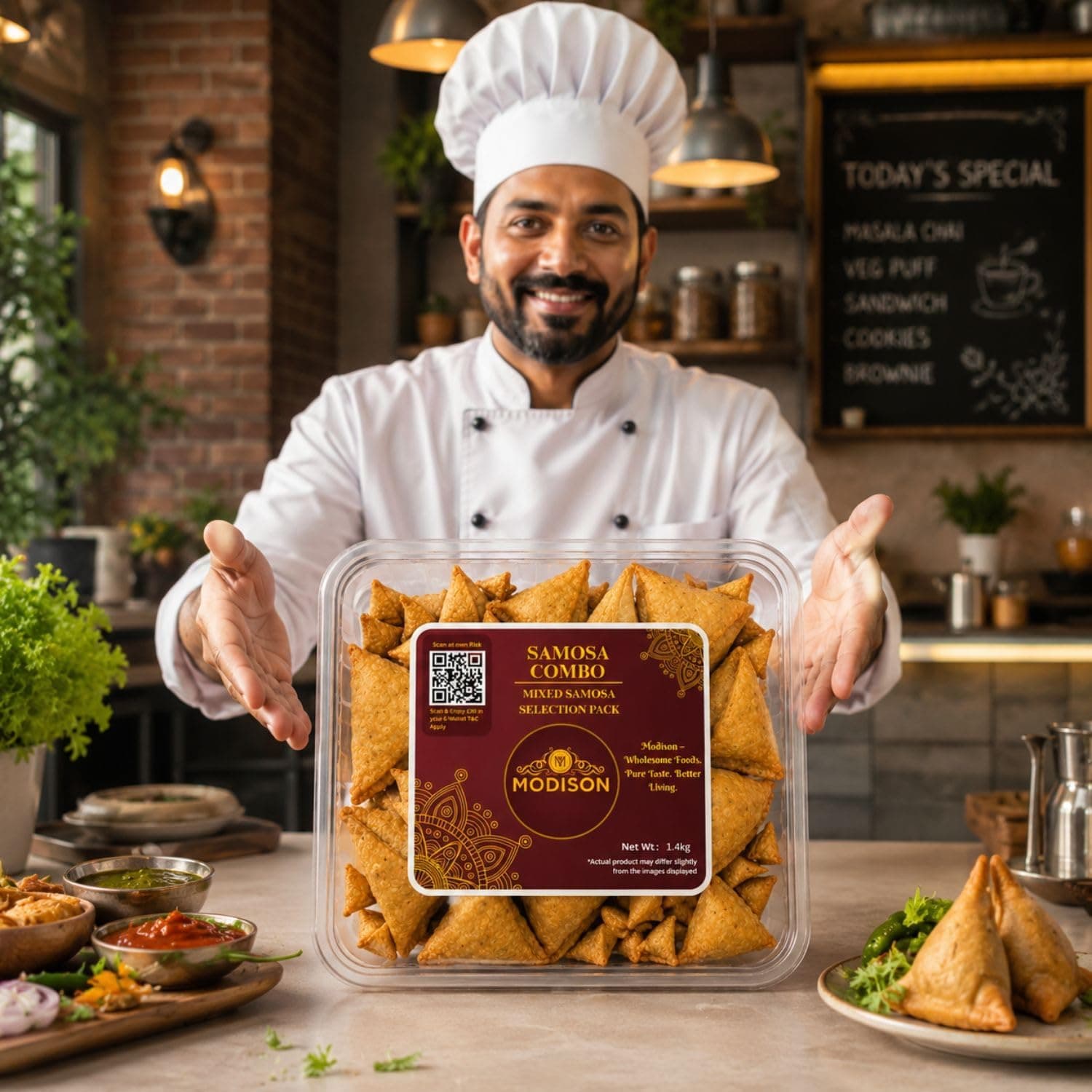 MODISON Samosa Combo Cocktail & Punjabi Frozen Indian Snack 1.4kg thumbnail 11