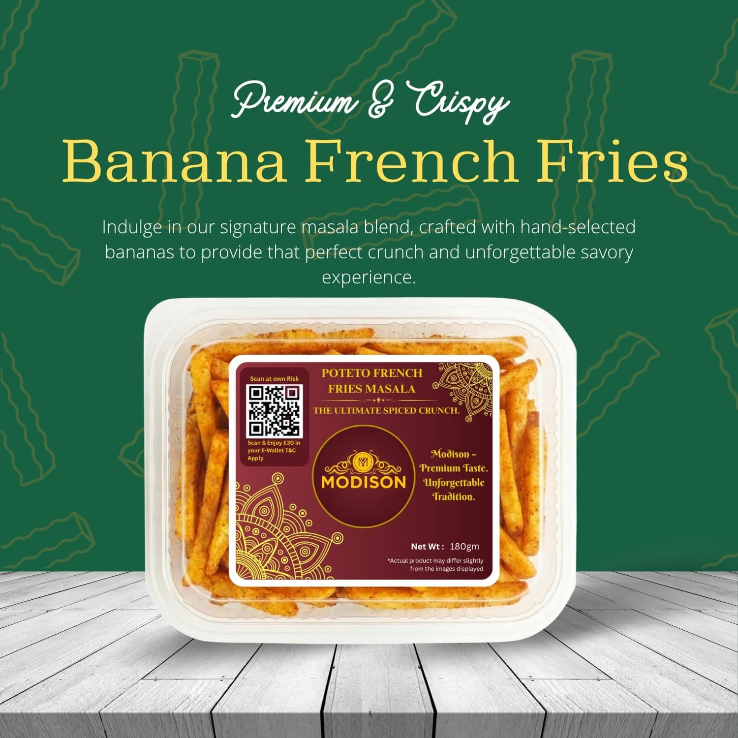 MODISON Potato French Fries Indian Namkeen Masala Crispy 180g thumbnail 10
