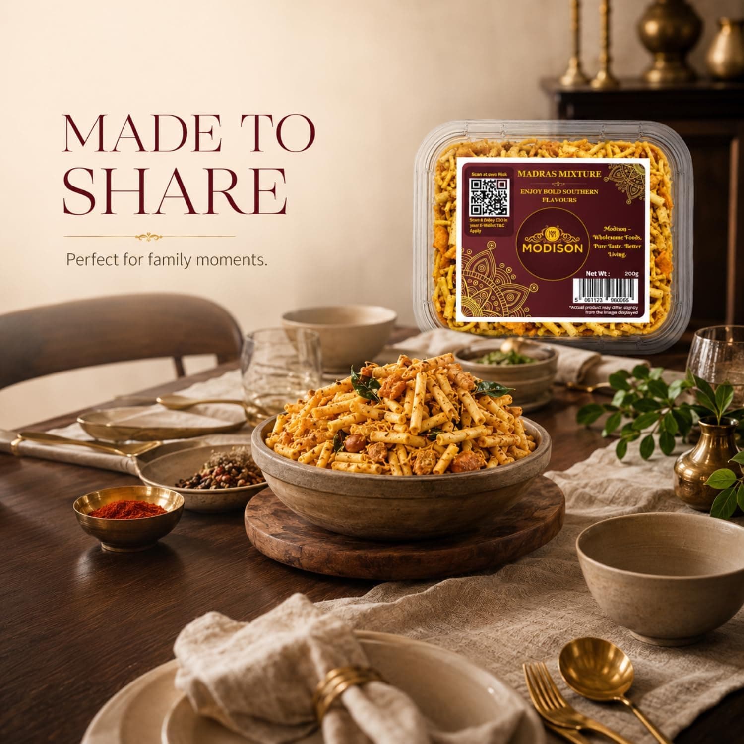 MODISON Madras Mixture Indian Namkeen Snack Spicy Savoury 200g thumbnail 12