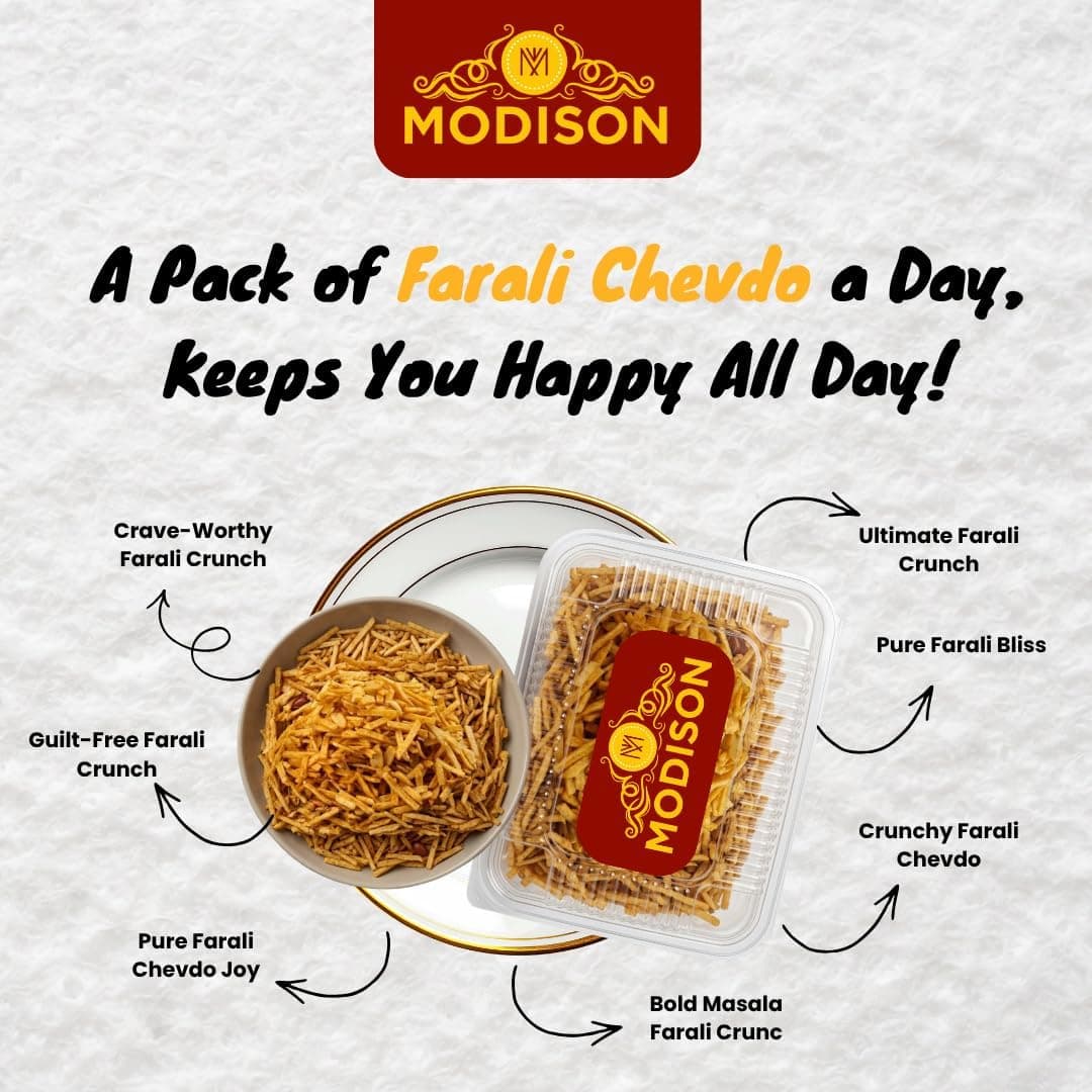 MODISON Spicy Farali Chevdo Indian Snacks Masala Farsan 180g thumbnail 9