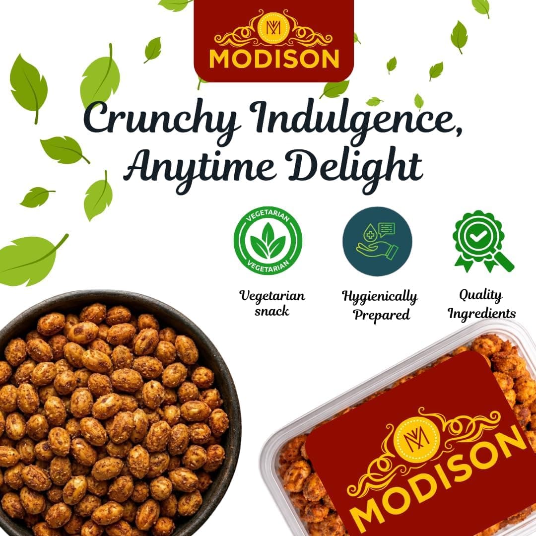 MODISON Masala Peanuts Indian Snacks Spicy Crunchy 180g thumbnail 12