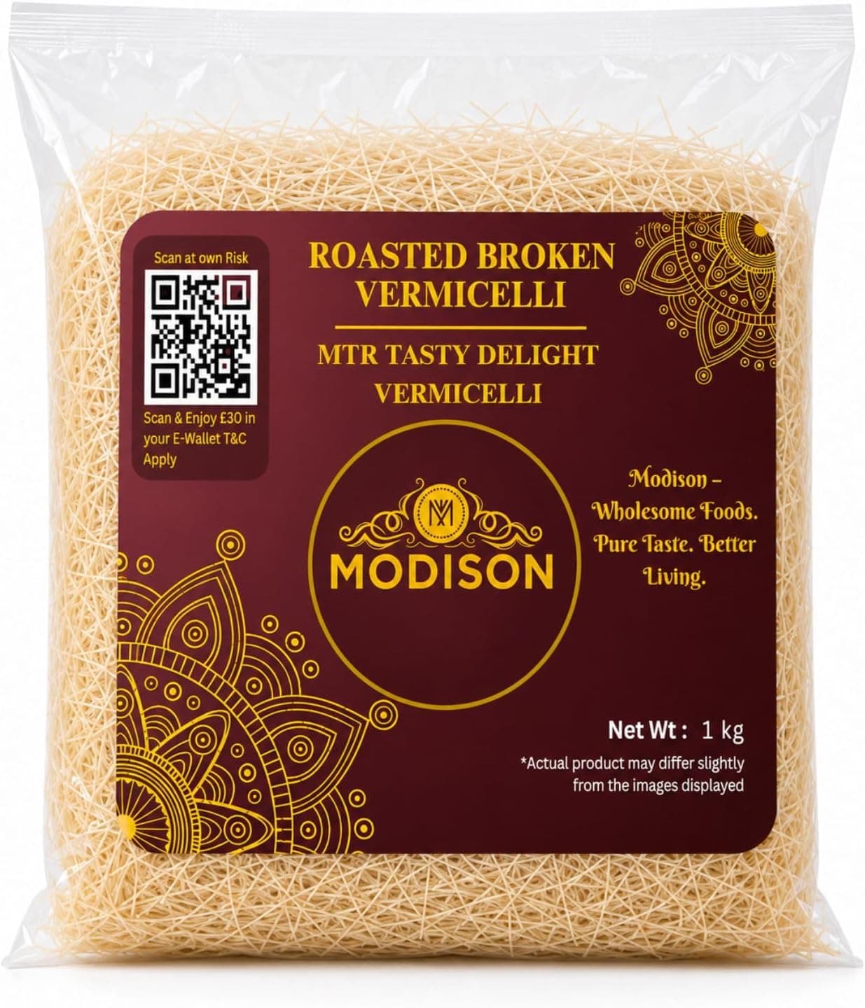 MODISON Roasted Broken Vermicelli, Wheat Semolina Sevai, 1 kg thumbnail 8