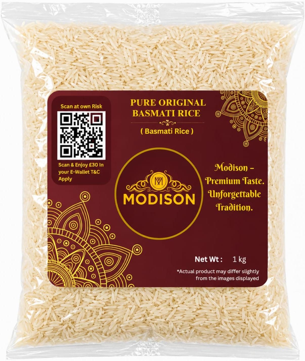 MODISON Pure Original Basmati Rice Long Grain Gluten Free 1kg thumbnail 8