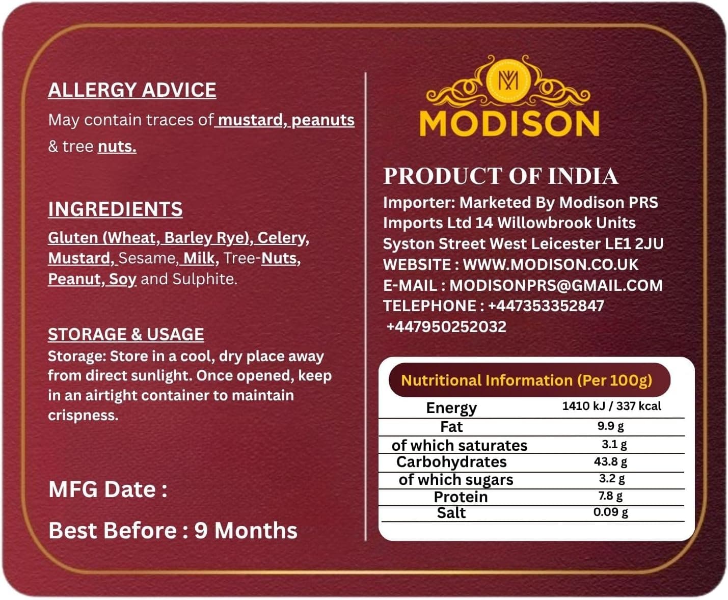 MODISON Turmeric Powder Indian Spices Pure Haldi 1kg thumbnail 9
