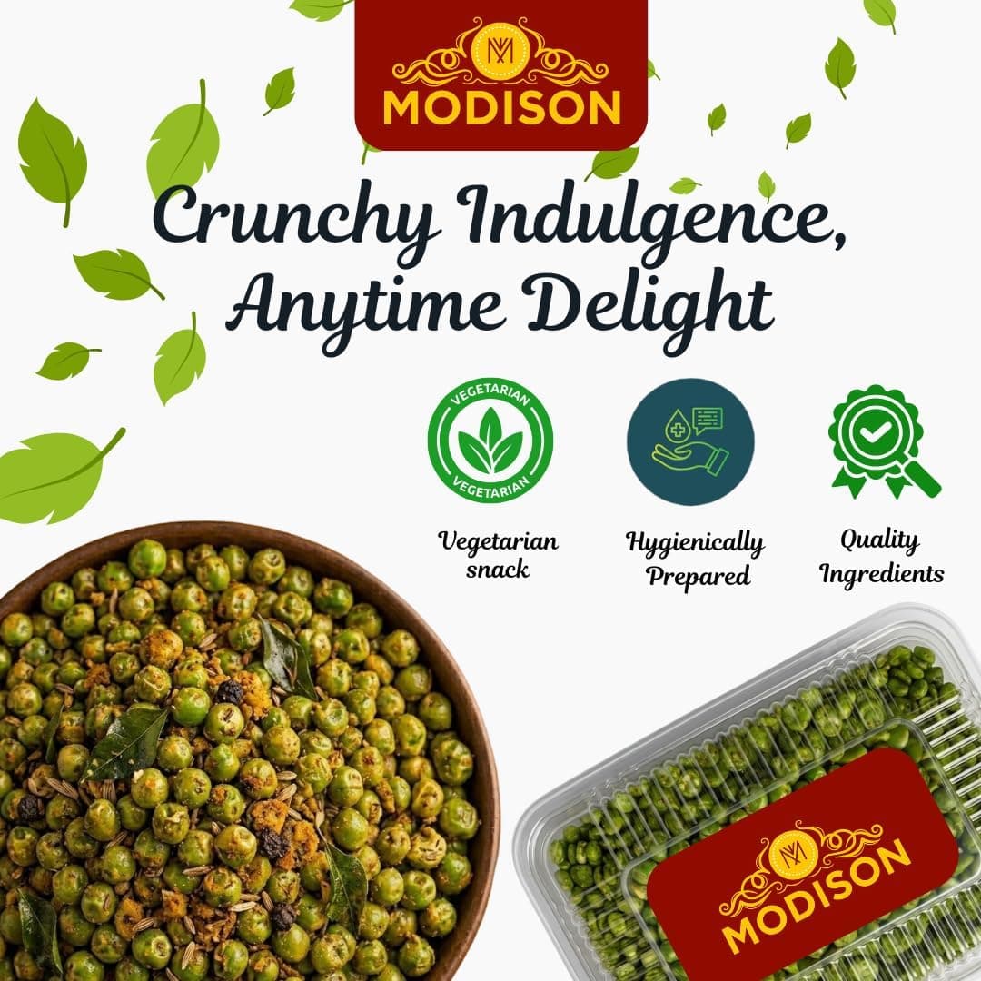 MODISON Chatpata Matar Healthy Snacks Spicy Green Peas 180g thumbnail 12
