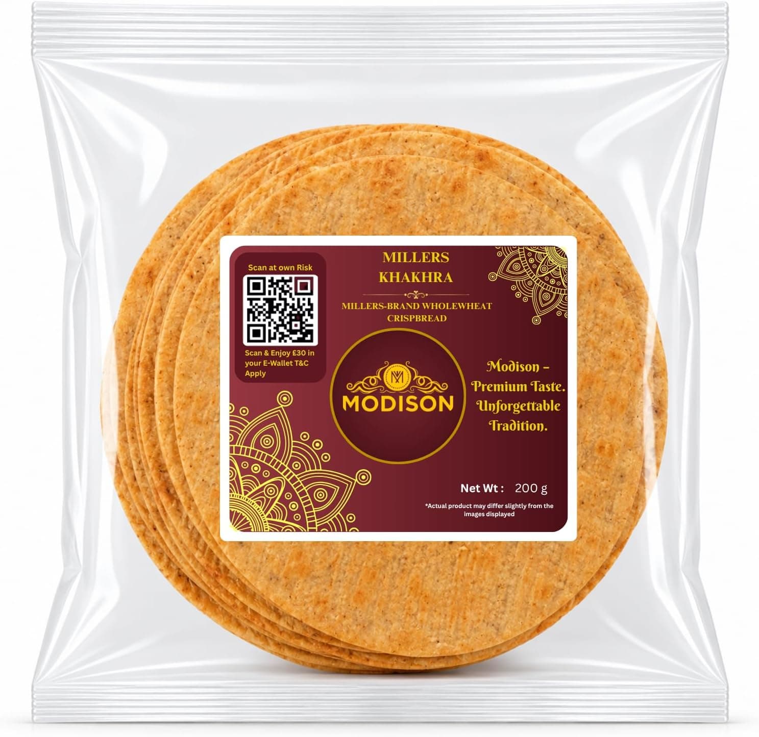 MODISON Millers Khakhra Whole Wheat Multi Millet Crispbread 200g thumbnail 8