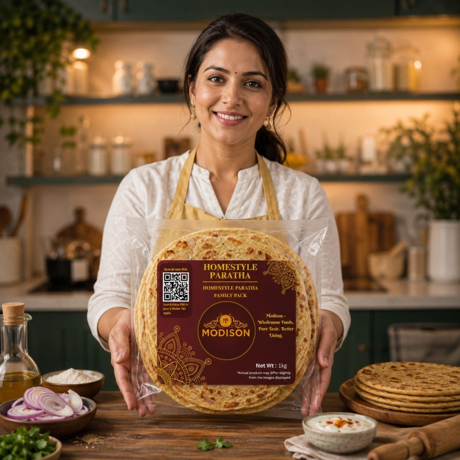 MODISON Homestyle Paratha Traditional Indian Flatbread Frozen 1kg thumbnail 11