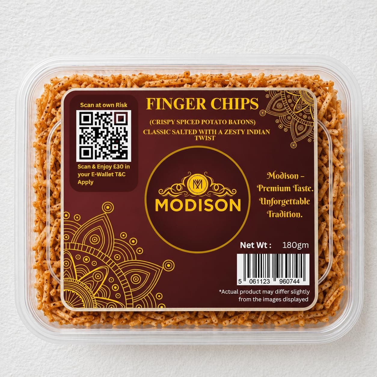 MODISON Spicy Finger Chips Indian Snacks Potato Crisps 180g thumbnail 8