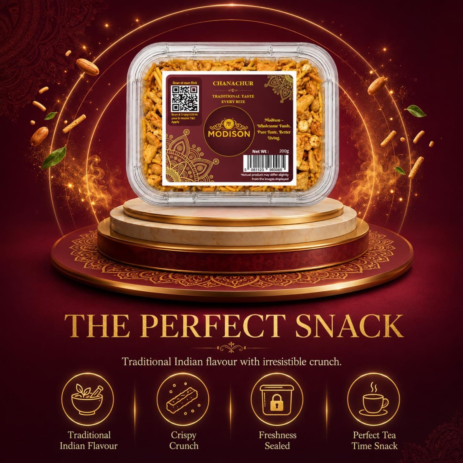MODISON Chanachur Indian Namkeen Snack Traditional Savoury 200g thumbnail 11