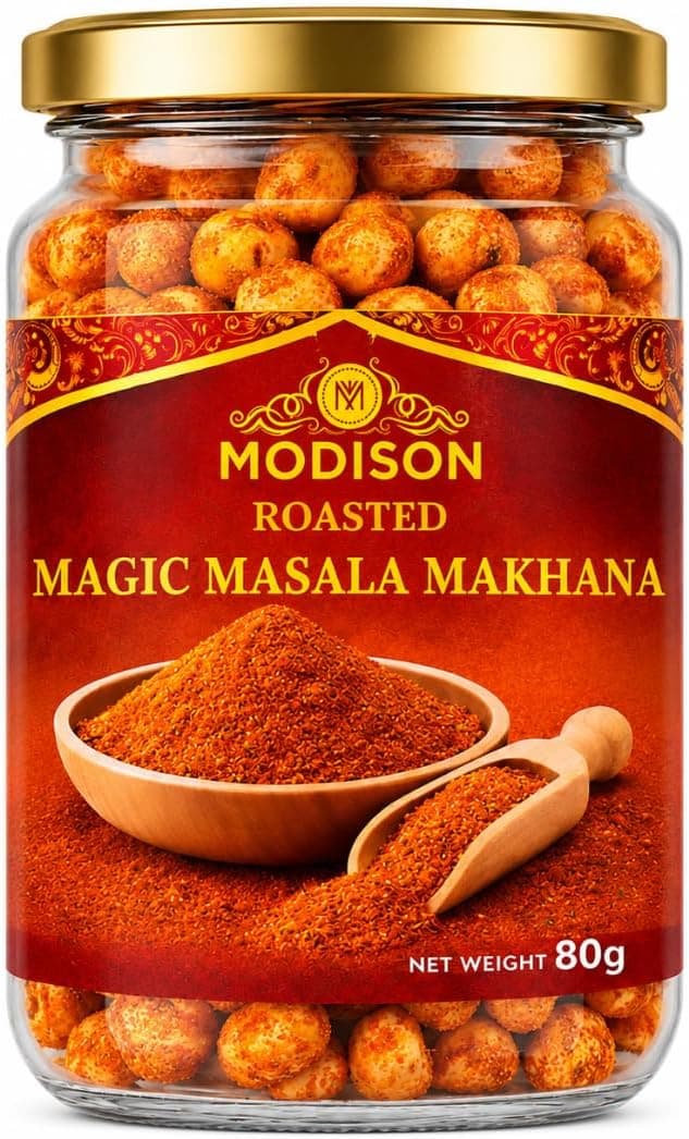 MODISON Roasted Makhana Healthy Snacks Magic Masala 80g thumbnail 8