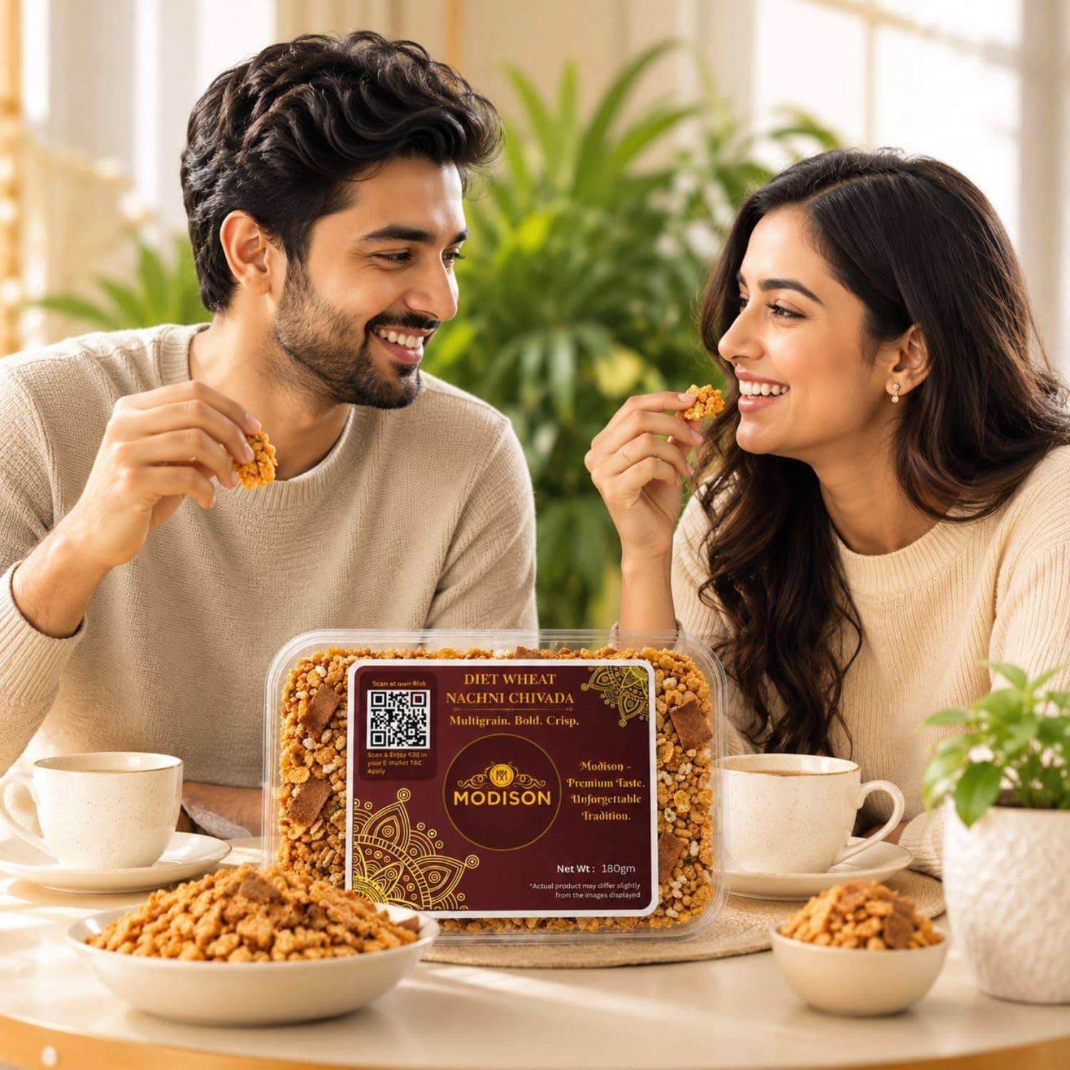 MODISON Diet Wheat Nachni Chivada Indian Namkeen Crispy Ragi 180g thumbnail 11