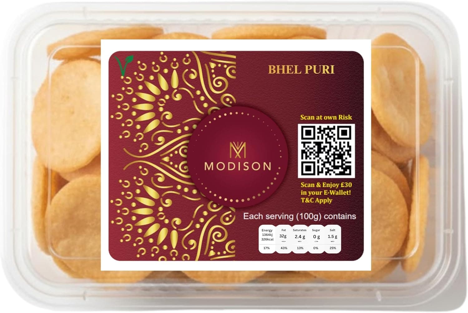 MODISON Bhel Puri Indian Snacks Crunchy Wheat Crackers 180g thumbnail 8