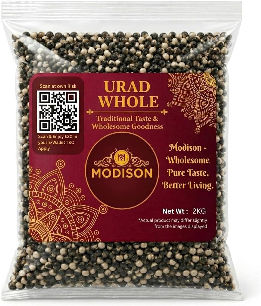 MODISON Urad Whole Black Gram Lentils High Fibre Protein 2KG thumbnail 8