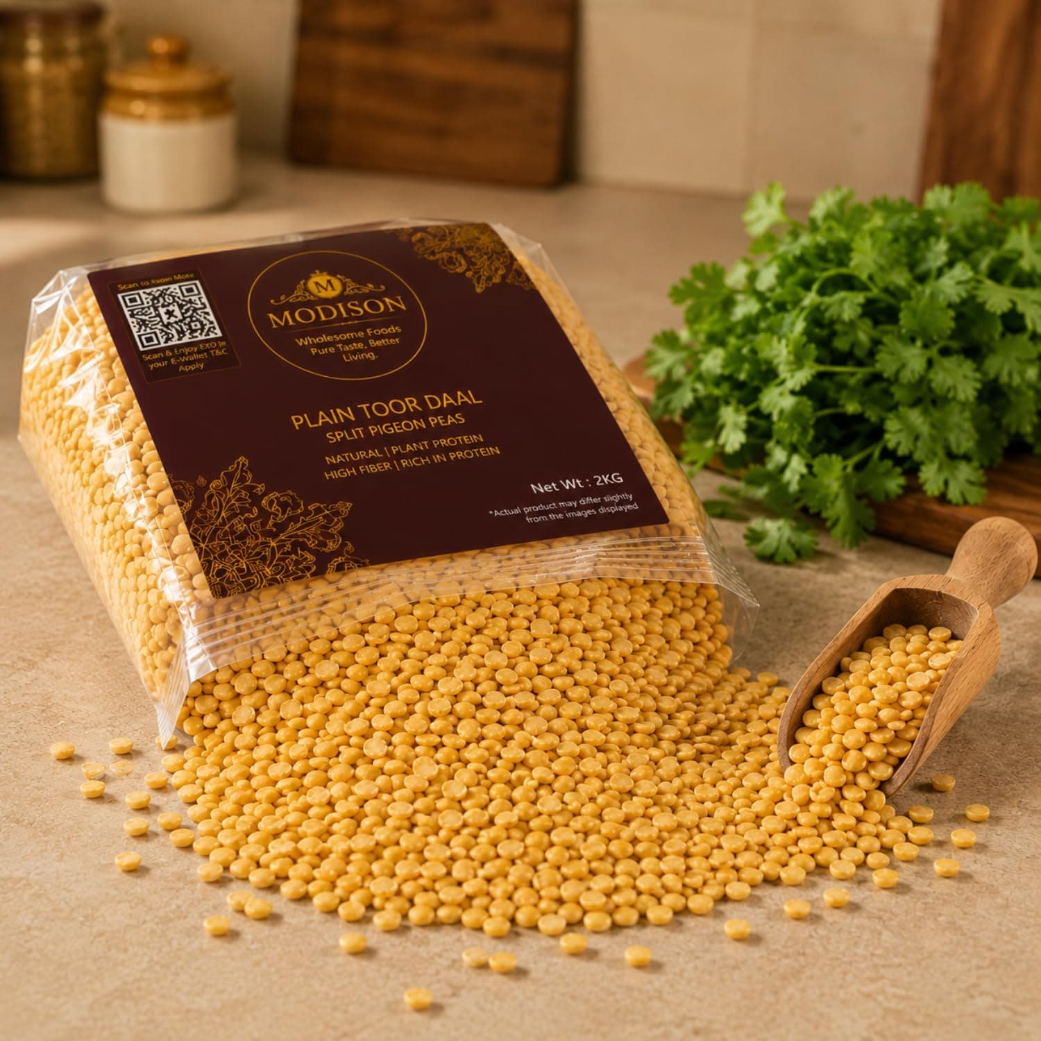 MODISON Plain Toor Daal Split Pigeon Peas High Fibre 2KG thumbnail 11