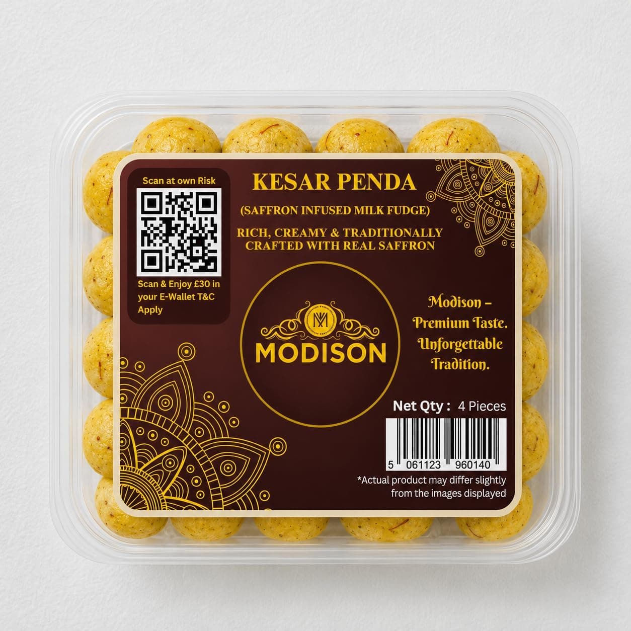 MODISON Kesar Penda Indian Sweets Saffron Milk Mithai 4 Piece 180g thumbnail 8