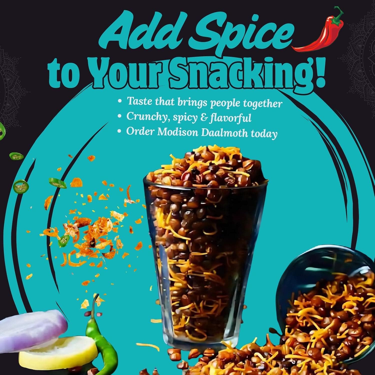 Modison Daal Mooth Snack Mix with Shredded Cheese Topping 180g thumbnail 9