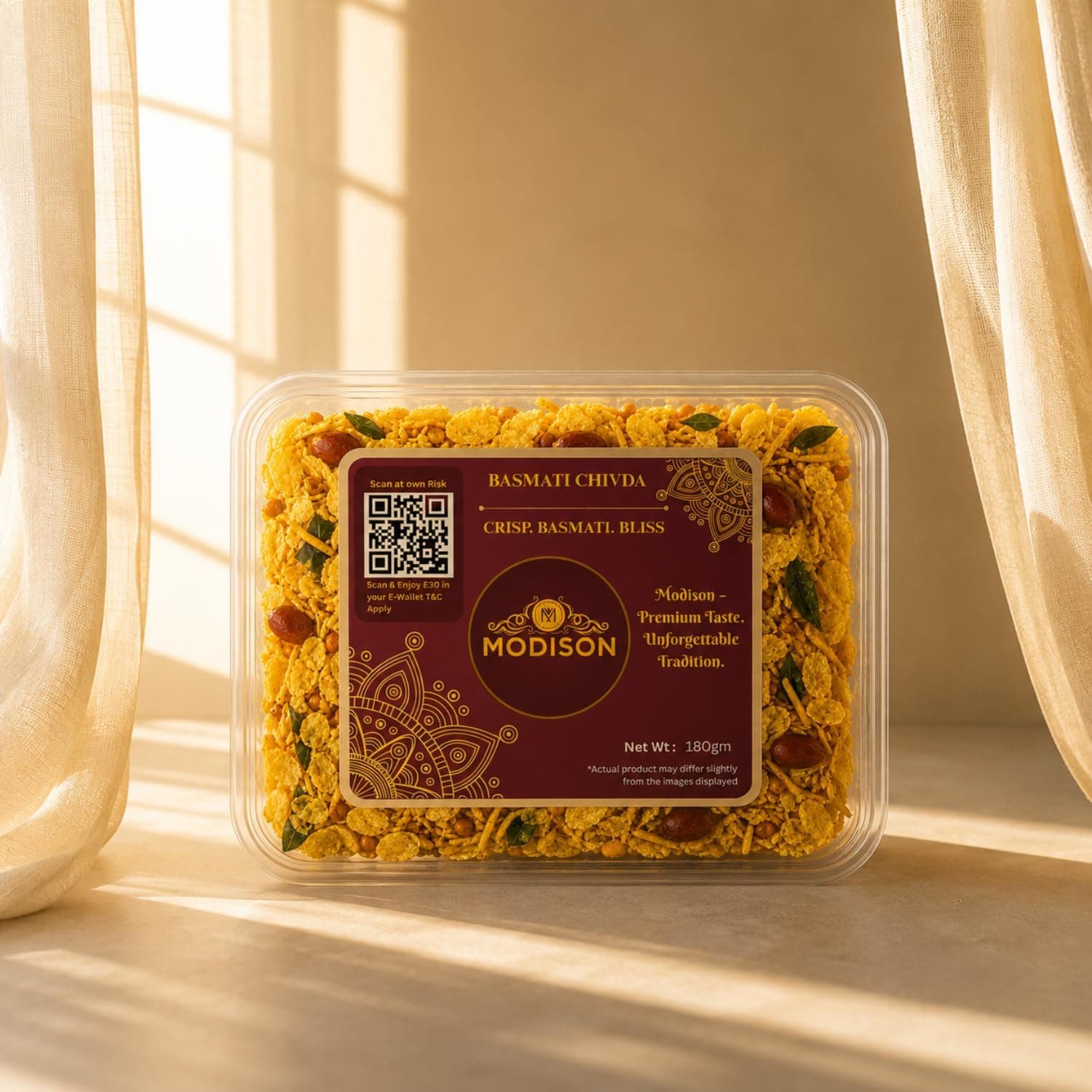 MODISON Basmati Chivda Indian Namkeen Crispy Rice Flakes 180g thumbnail 9