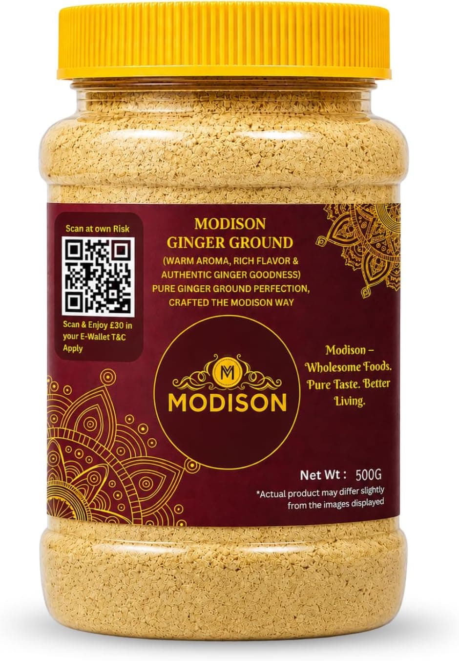 MODISON Ground Ginger Powder 500g – Natural Ginger Root Spice for Baking, Cooking, Tea & Drinks | Aromatic Seasoning for Curries, Soups & Sauces | Vegan Gluten Free for Everyday Recipes & Meals thumbnail 8