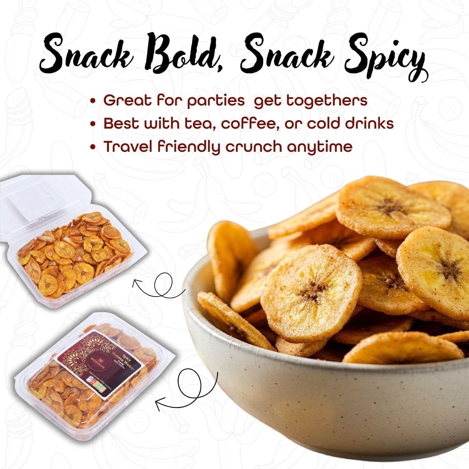 MODISON Spicy Banana Wafers Indian Snacks Crispy Plantain 540g thumbnail 12