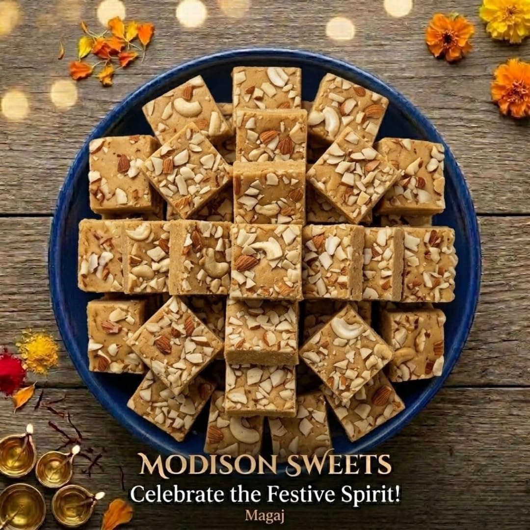 MODISON Magaj Indian Sweets Gram Flour Mithai 12 Piece thumbnail 12