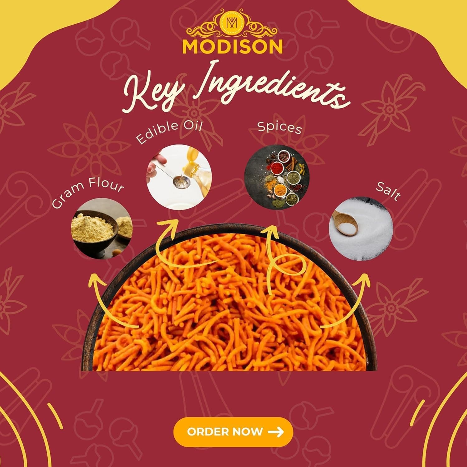 MODISON Tikhi Sev Indian Snacks Spicy Gram Flour thumbnail 11