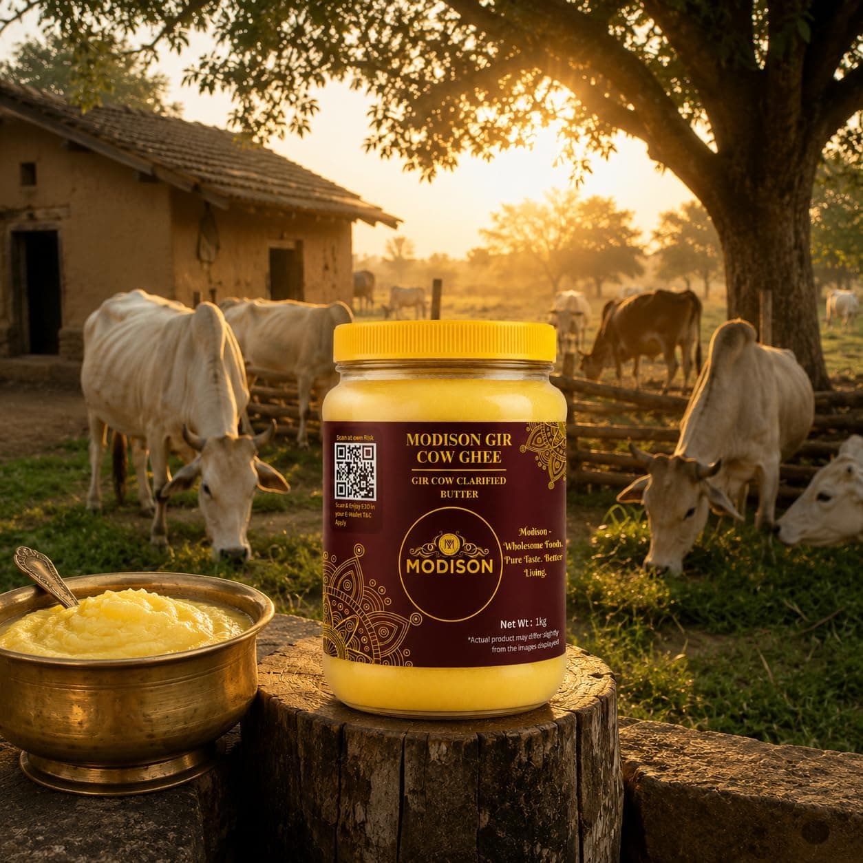 MODISON Gir Cow Ghee Clarified Butter Pure Milk Fat 1kg thumbnail 12