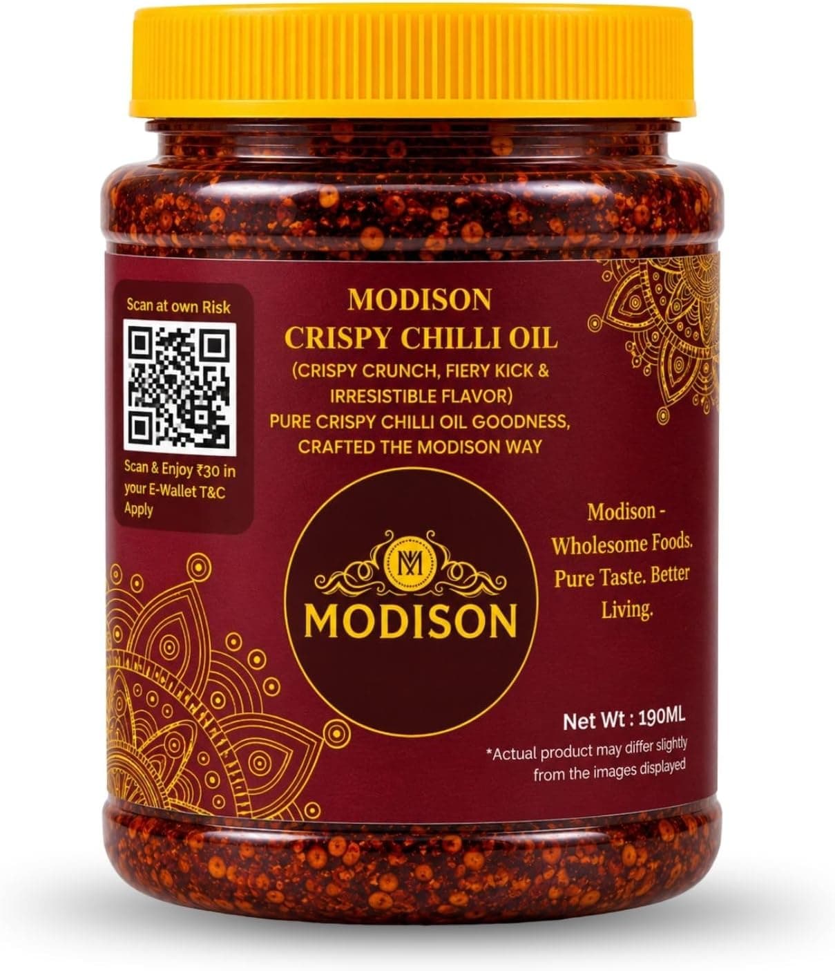MODISON Crispy Chilli Oil 190ml – Spicy Chilli Crunch Condiment with Crispy Garlic | Bold Flavor & Crunch | Ideal for Noodles, Ramen, Dumplings & Rice Bowls | Vegan Friendly (190ml) thumbnail 8