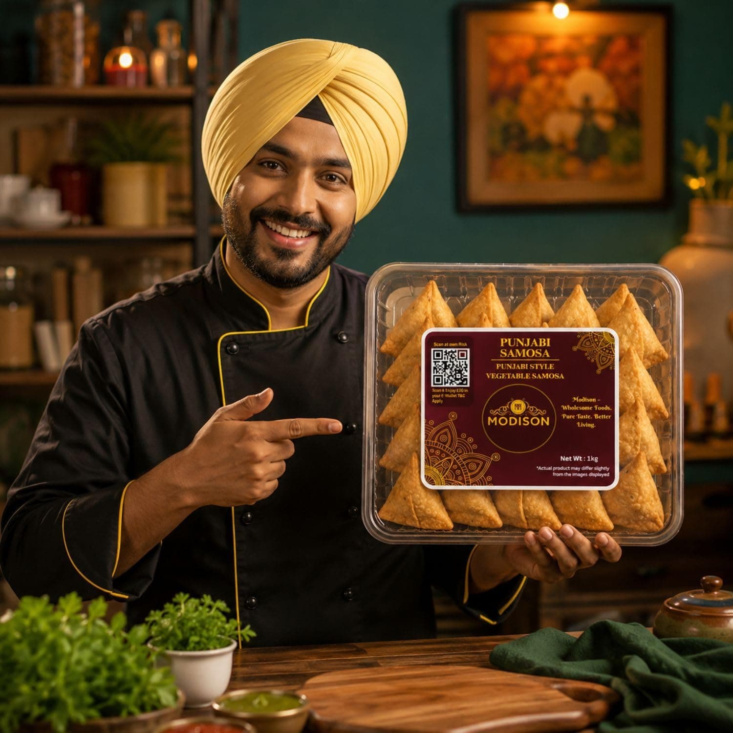 MODISON Punjabi Samosa Traditional Frozen Indian Snack 1kg thumbnail 12