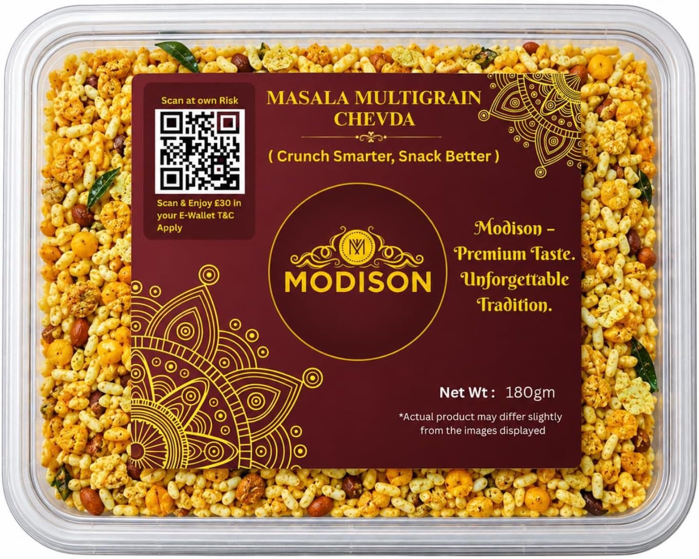 MODISON Masala Multigrain Chevda Indian Namkeen Roasted Mix 180g thumbnail 8
