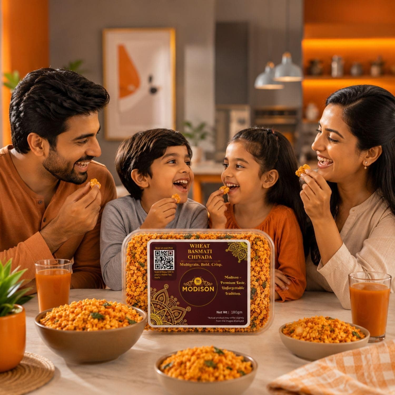 MODISON Wheat Basmati Chivada Indian Namkeen Crispy Flakes 180g thumbnail 12