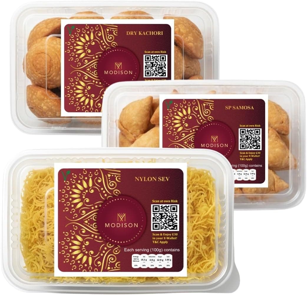 MODISON Namkeen Combo Indian Snacks 540g Party Mix 3 Pack thumbnail 8