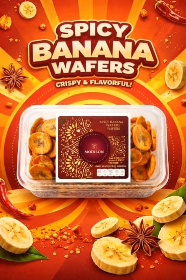 MODISON Spicy Banana Wafers Indian Snacks Crispy Chips 180g thumbnail 7