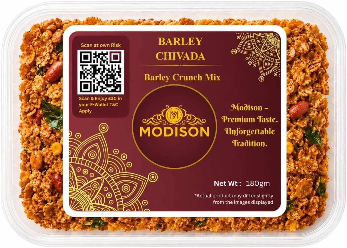 MODISON Barley Chivda Indian Namkeen Crispy Savory Mix 180g thumbnail 8