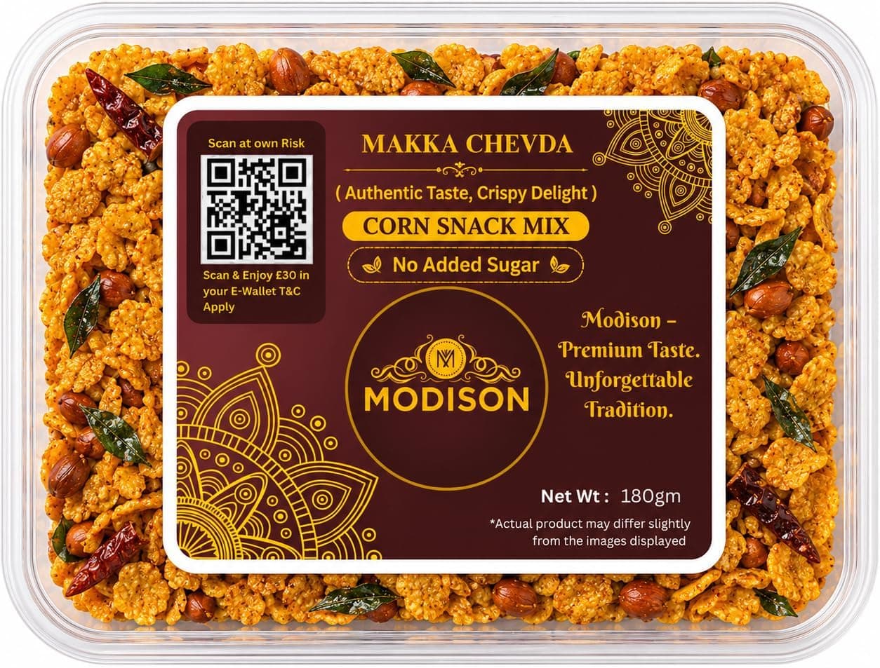 MODISON Makka Chevda Indian Namkeen Crispy Corn Flakes 180g thumbnail 8